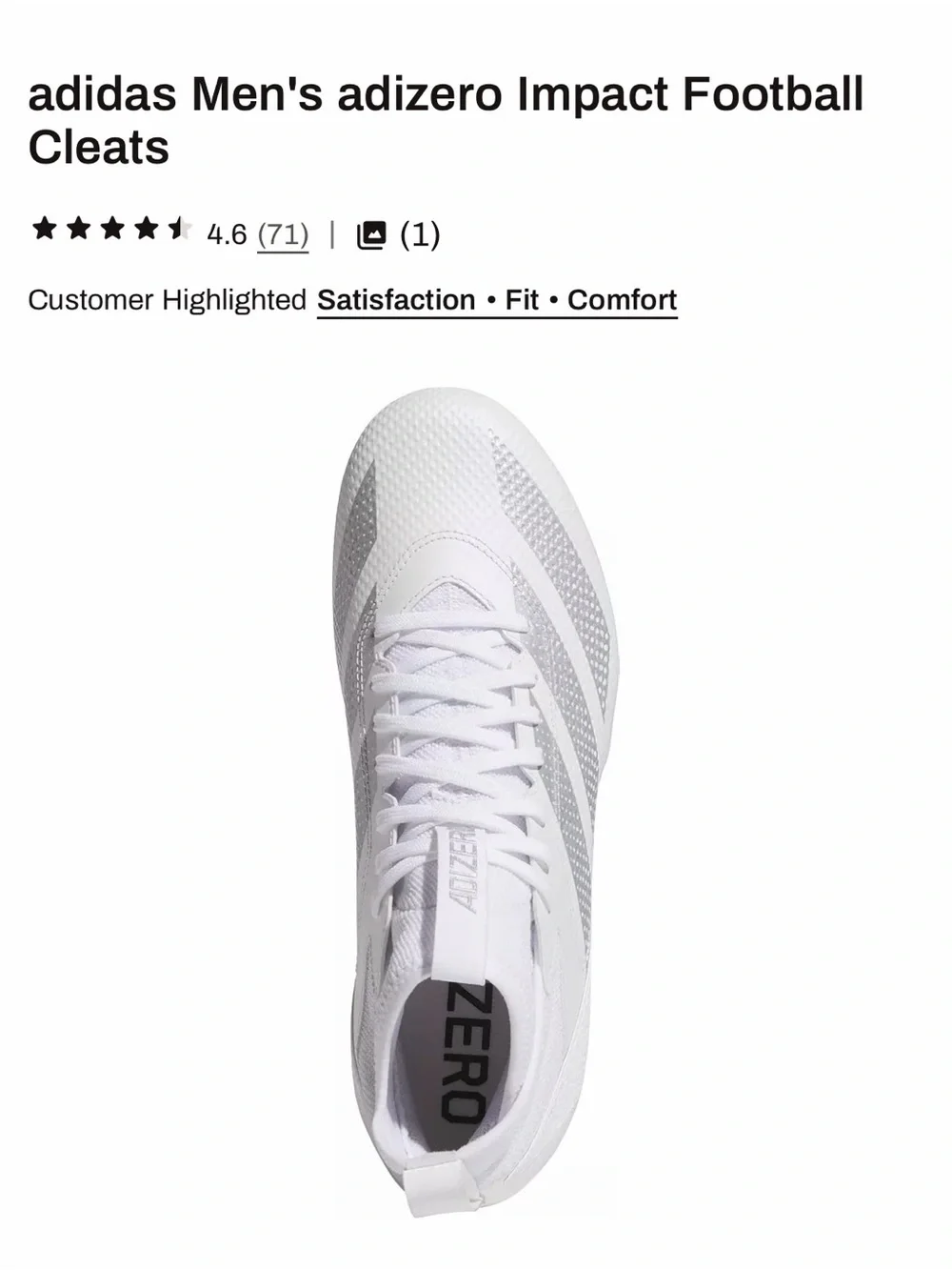 adidas White Football Cleats with white Stripes
